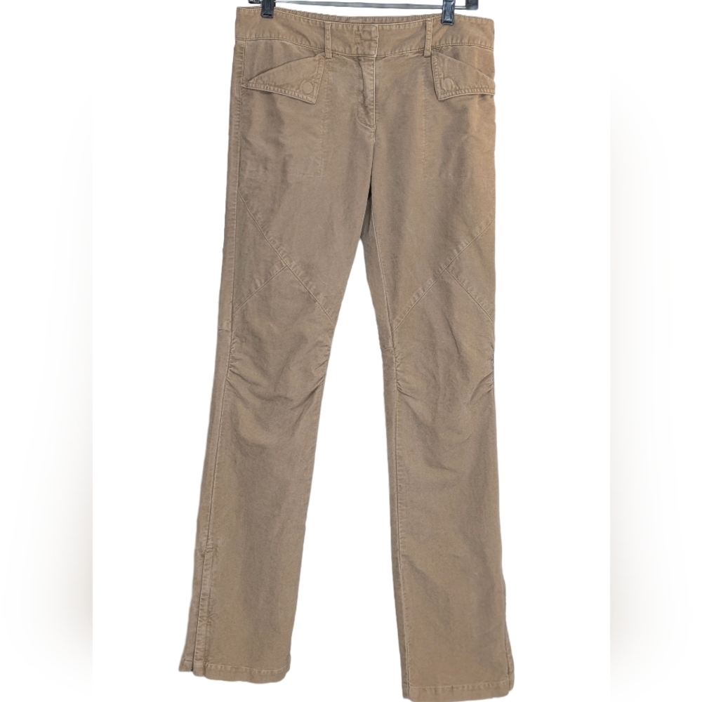 BCBGMaxAzria Womens Brown Suede Button Pocket Pants